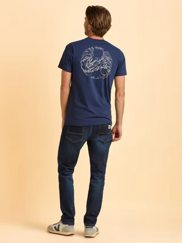 Brakeburn Mens Thomastown T-Shirt Blue Clothing S / Blue,M / Blue,L / Blue,XL / Blue,XXL / Blue