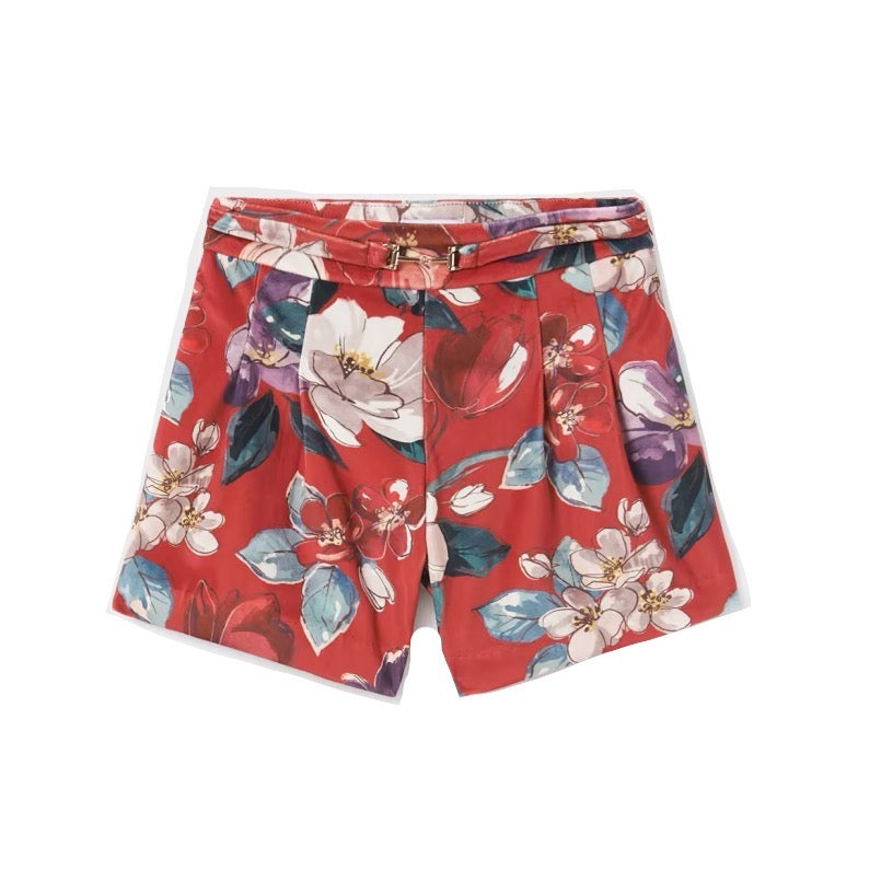 Mayoral Older Girls Printed Shorts 7953 Red Clothing 10YRS / Red,12YRS / Red,14YRS / Red
