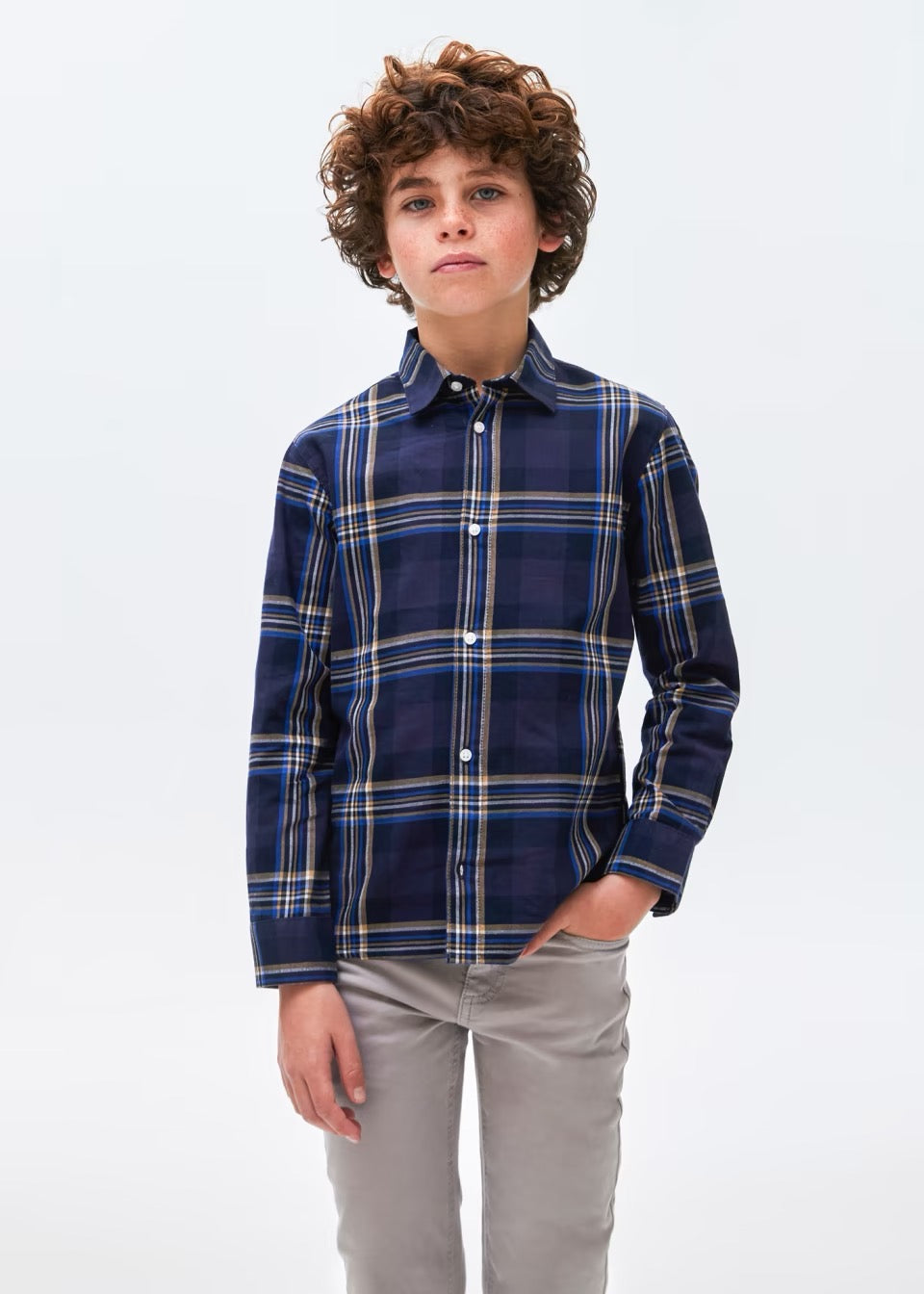Mayoral Older Boys Check Shirt 7189 Navy Clothing 10YRS / Navy,12YRS / Navy,14YRS / Navy,16YRS / Navy