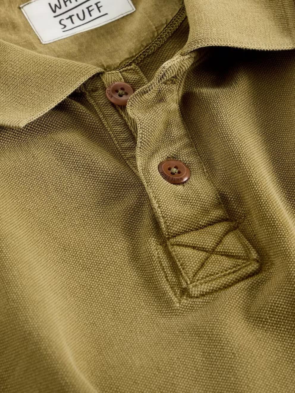 White Stuff Mens Utility Polo Shirt 444240 Khaki Clothing S / Khaki,M / Khaki,L / Khaki,XL / Khaki,XXL / Khaki