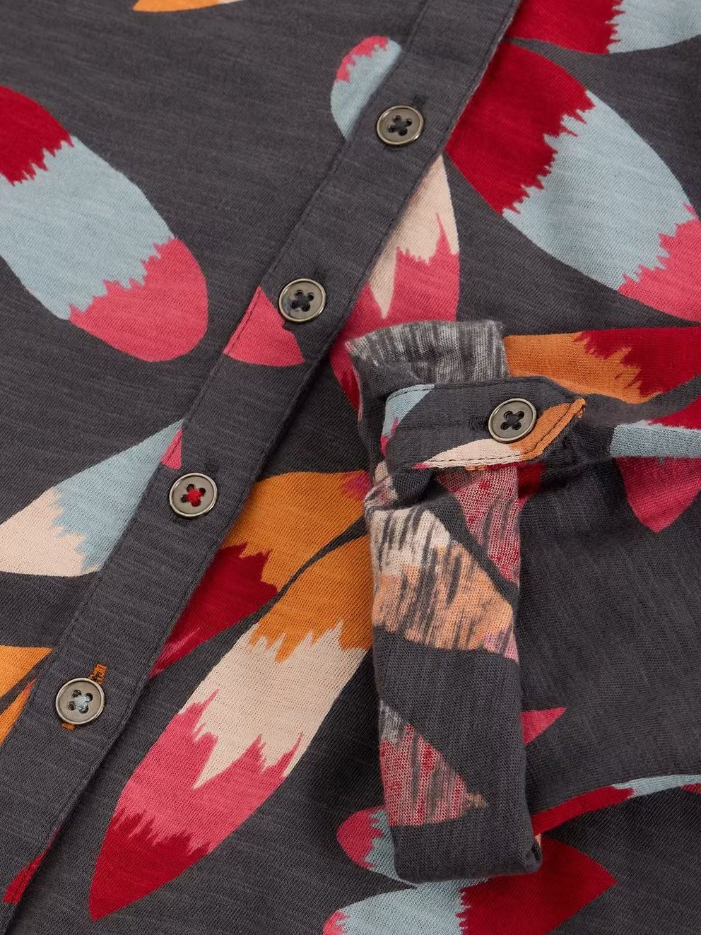 White Stuff Womens Annie Jersey Shirt 444334 Grey Multi Clothing UK8 / Multi,UK10 / Multi,UK12 / Multi,UK14 / Multi,UK16 / Multi,UK18 / Multi