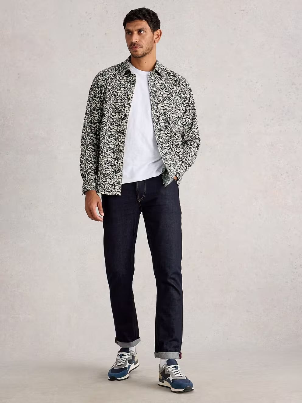 White Stuff Mens Salcombe Fish Print Shirt 444405 Navy Clothing M / Navy,L / Navy,XL / Navy,XXL / Navy