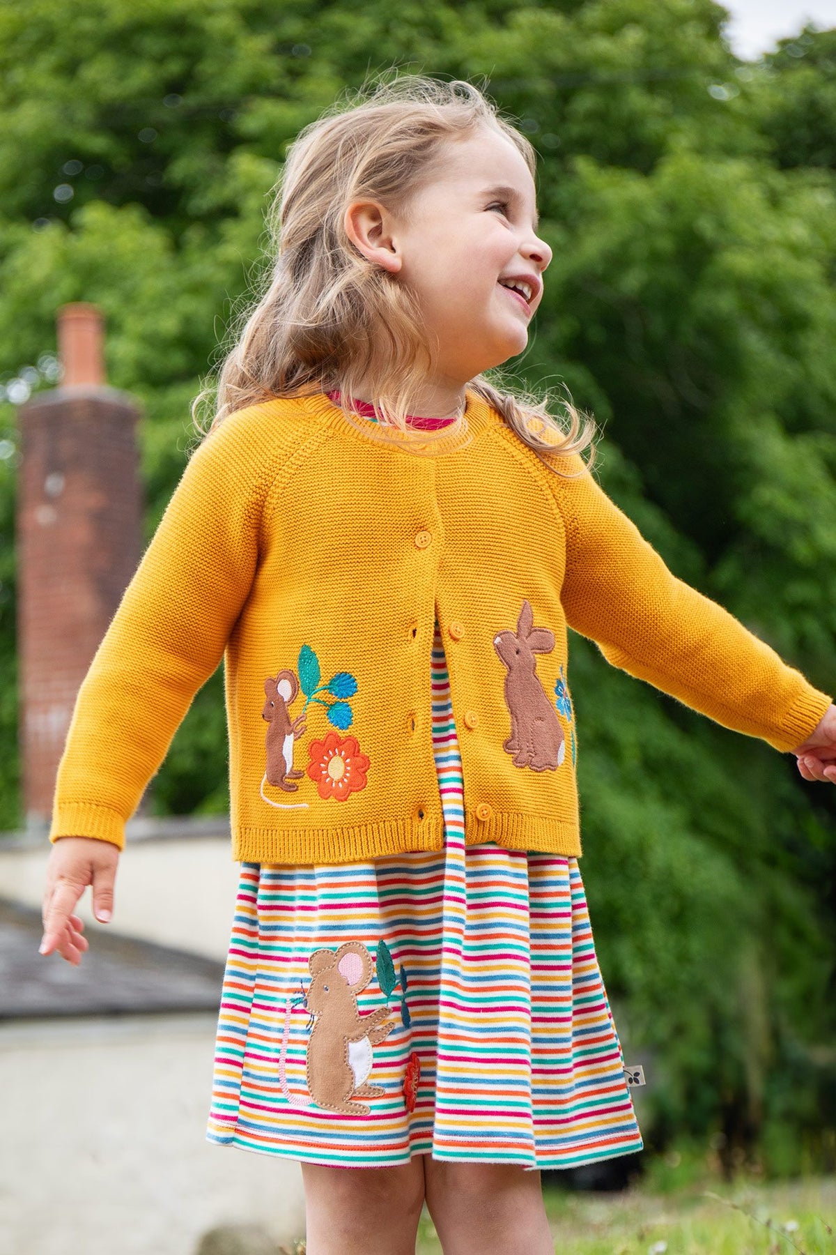 Frugi Colby Infant Cardigan Autumn Clothing 3-6M / Yellow,6-9M / Yellow,9-12M / Yellow,12-18M / Yellow,18-24M / Yellow
