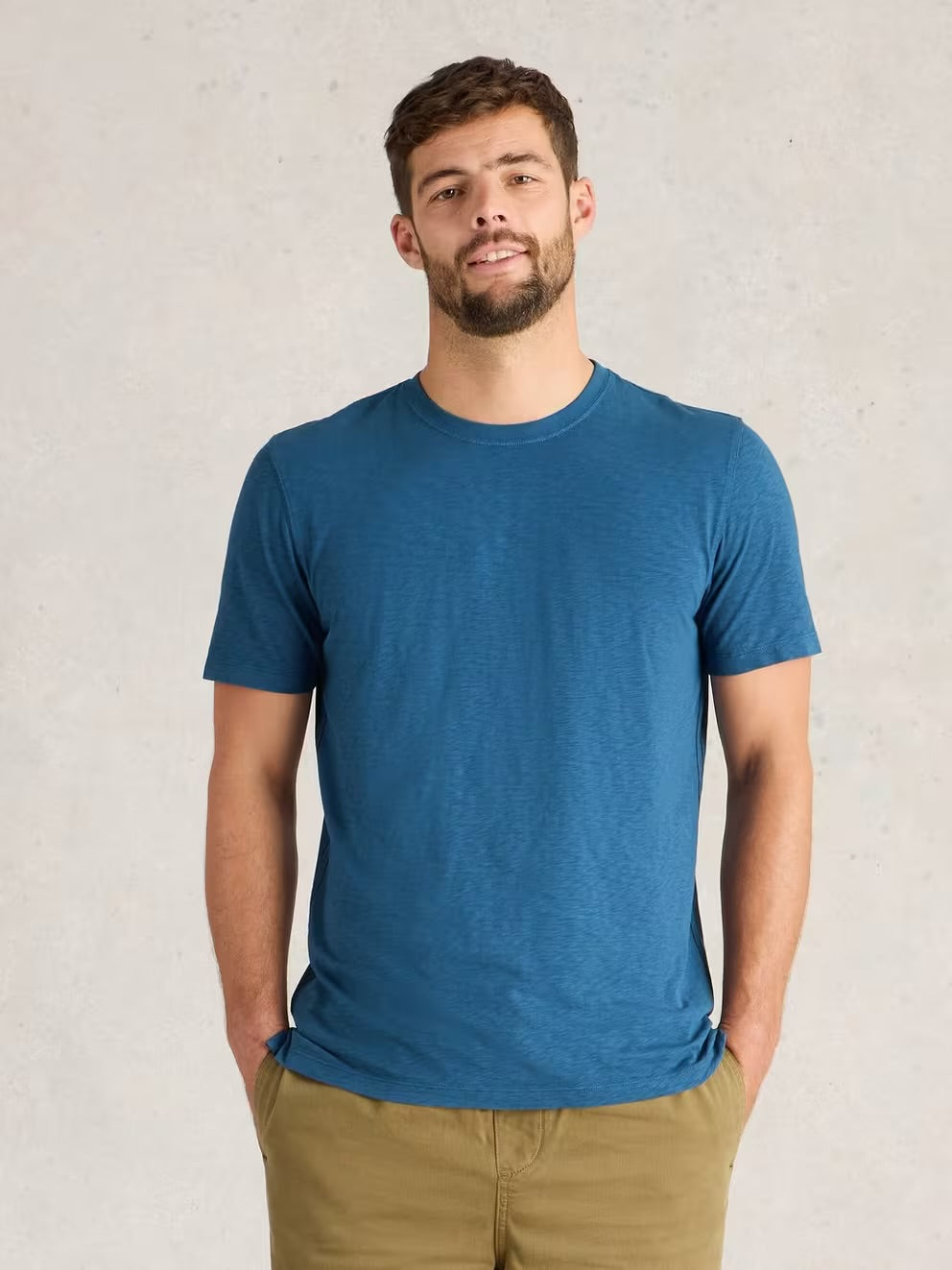White Stuff Mens Abersoch Solid T-Shirt 442650 Indigo Clothing M / Indigo,L / Indigo,XL / Indigo,XXL / Indigo