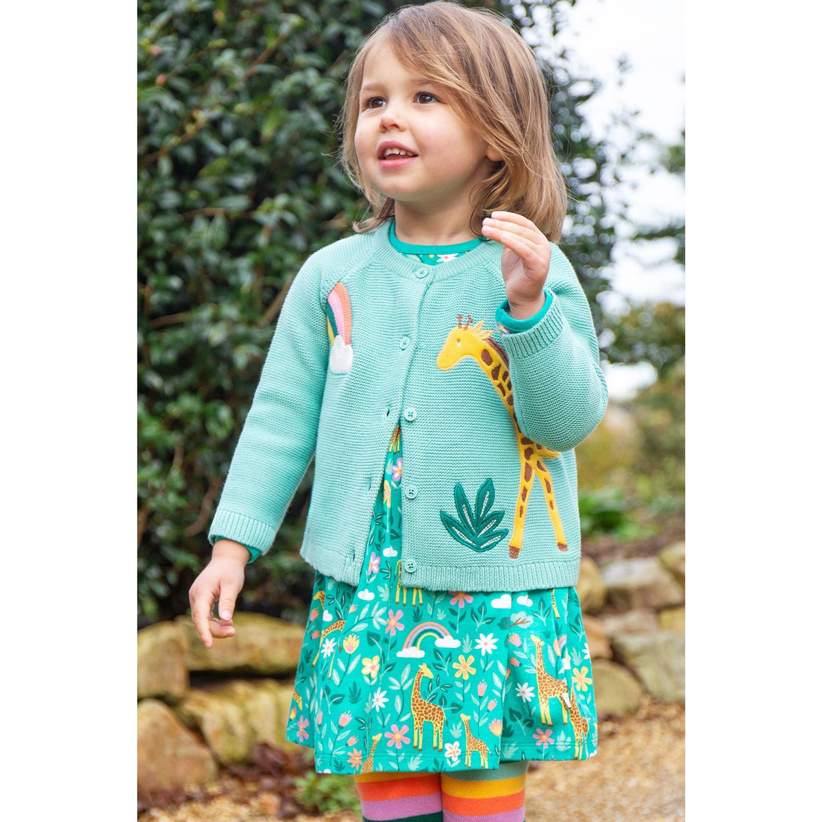 Frugi Colby Infant Cardigan 500147A4msgf Giraffe Clothing 3-6M / Seagrass,6-9M / Seagrass,9-12M / Seagrass,12-18M / Seagrass,18-24M / Seagrass