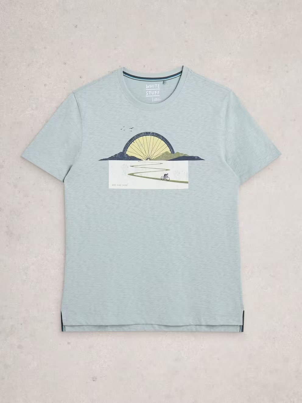 White Stuff Mens Abersoch Bike Sun T-Shirt 444247 Clothing S / Blue,M / Blue,L / Blue,XL / Blue,XXL / Blue