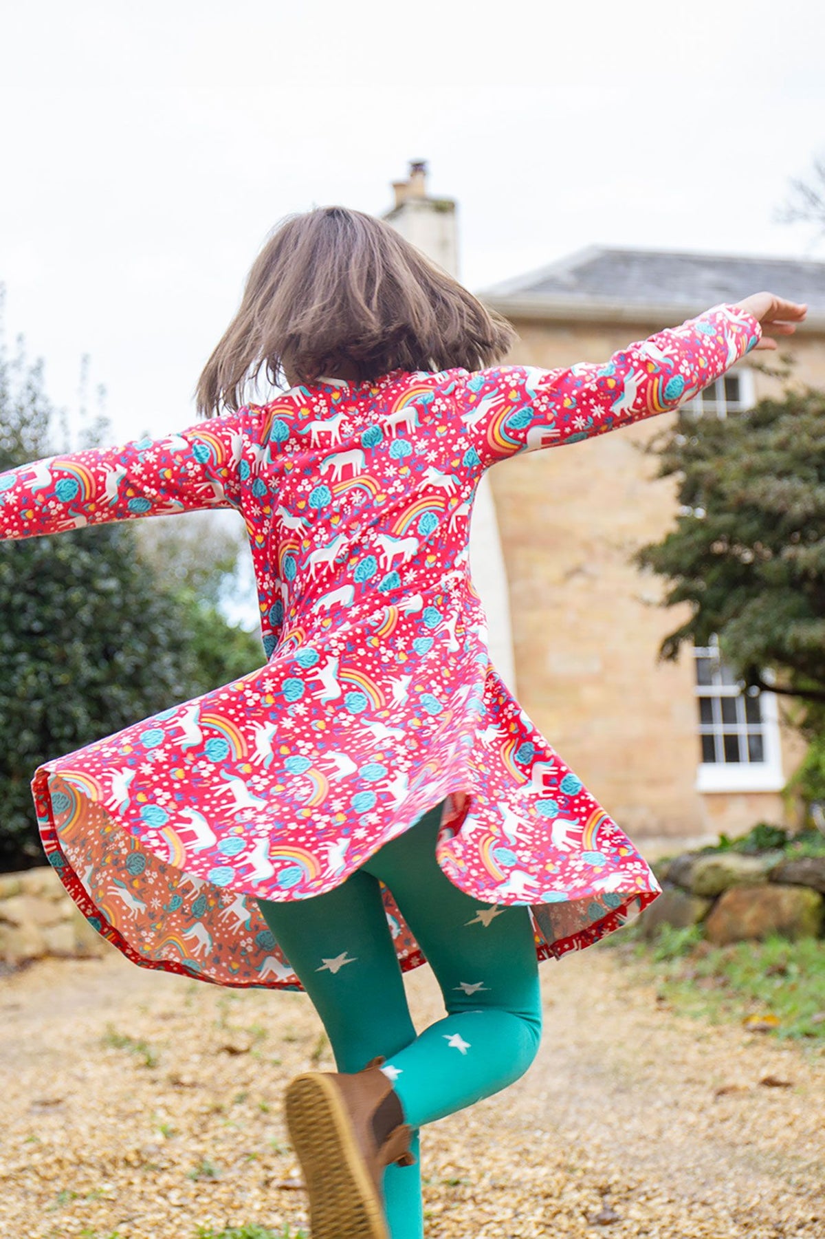 Frugi Sofia Skater Dress 500028A4wdhr Wild Horses Clothing 2-3YRS / Pink,3-4YRS / Pink,4-5YRS / Pink,5-6YRS / Pink,6-7YRS / Pink,7-8YRS / Pink,8-9YRS / Pink