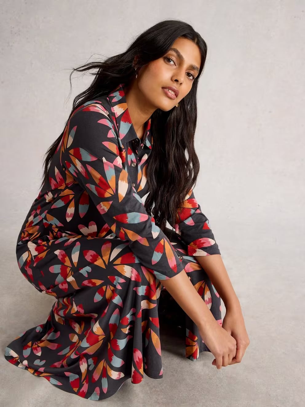 White Stuff Womens Rua Shirt Dress 444340 Grey Multi Clothing UK8 / Multi,UK10 / Multi,UK12 / Multi,UK14 / Multi,UK16 / Multi,UK18 / Multi