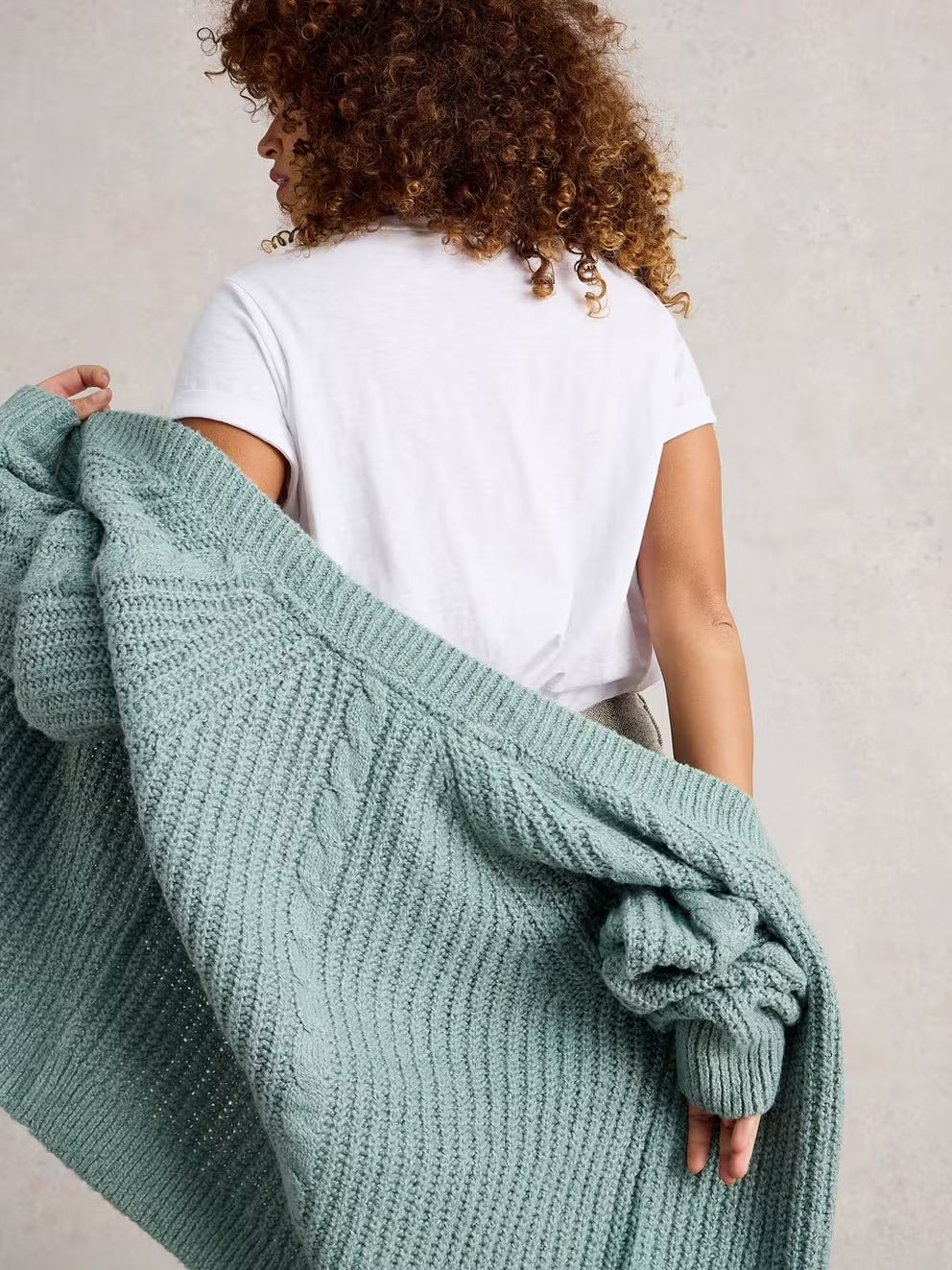 White Stuff Womens Sally Slub Cardigan 444064 Dusty Green Clothing UK8 / Green,UK10 / Green,UK12 / Green,UK14 / Green,UK16 / Green