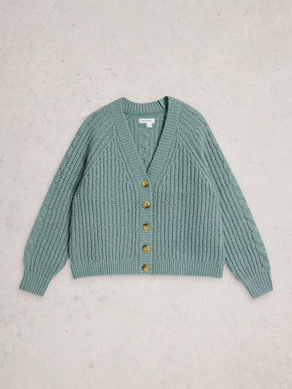 White Stuff Womens Sally Slub Cardigan 444064 Dusty Green Clothing UK8 / Green,UK10 / Green,UK12 / Green,UK14 / Green,UK16 / Green