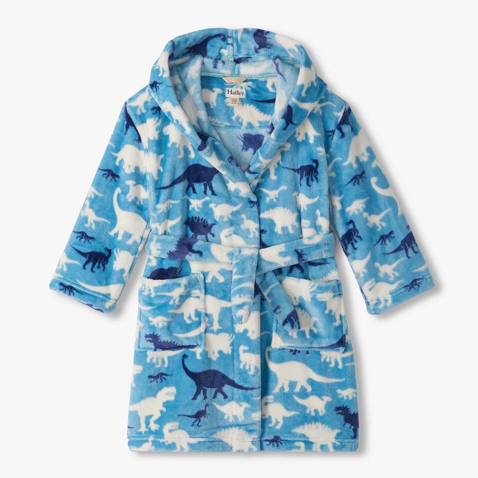 Hatley Dino Silhouette Dressing Gown F26cdk225 Clothing 2-3YRS / Blue,4-5YRS / Blue,6-7YRS / Blue,8-9YRS / Blue