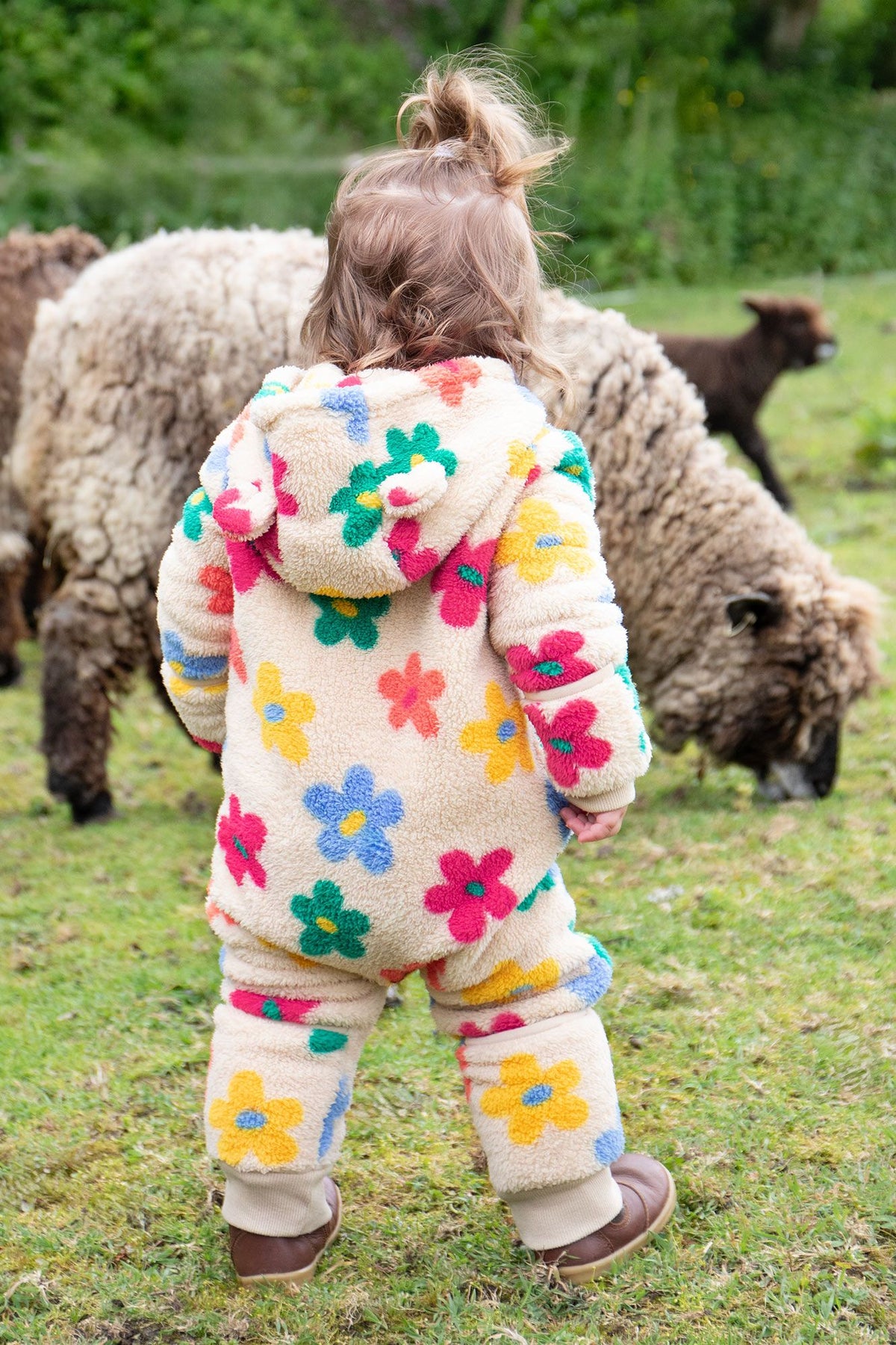 Frugi Cosy Ted Flower Pop Snugglesuit Clothing 3-6M / Multi,6-9M / Multi,9-12M / Multi,12-18M / Multi