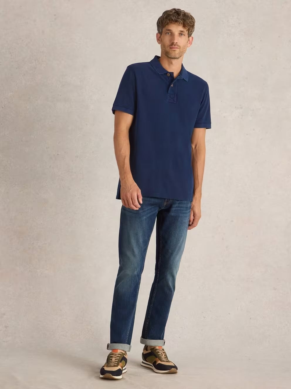 White Stuff Mens Utility Polo Shirt 444240 Deep Blue Clothing S / Blue,M / Blue,L / Blue,XL / Blue,XXL / Blue