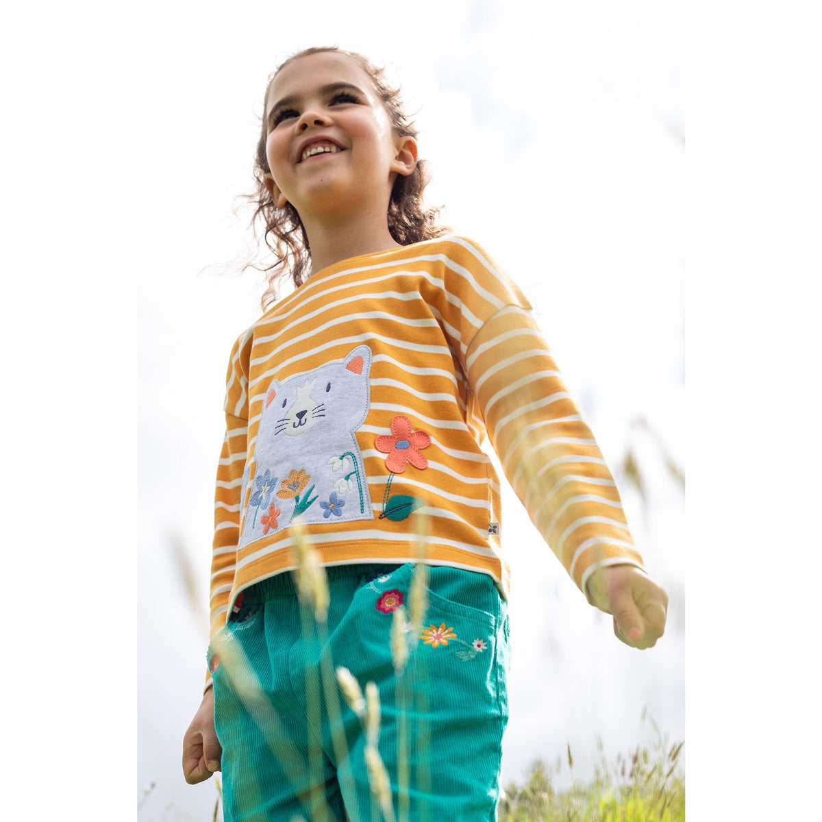 Frugi Paperbag Cord Trousers 500060A4igfl Iguana Flowers Clothing 2-3YRS / Green,3-4YRS / Green,4-5YRS / Green,5-6YRS / Green,6-7YRS / Green