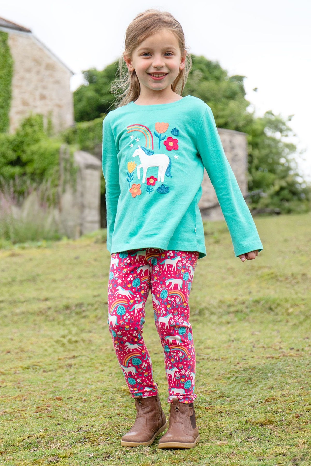 Frugi Libby Leggings 500090A4wdhr Wild Horses Clothing 2-3YRS / Pink,3-4YRS / Pink,4-5YRS / Pink,5-6YRS / Pink,6-7YRS / Pink,7-8YRS / Pink,8-9YRS / Pink