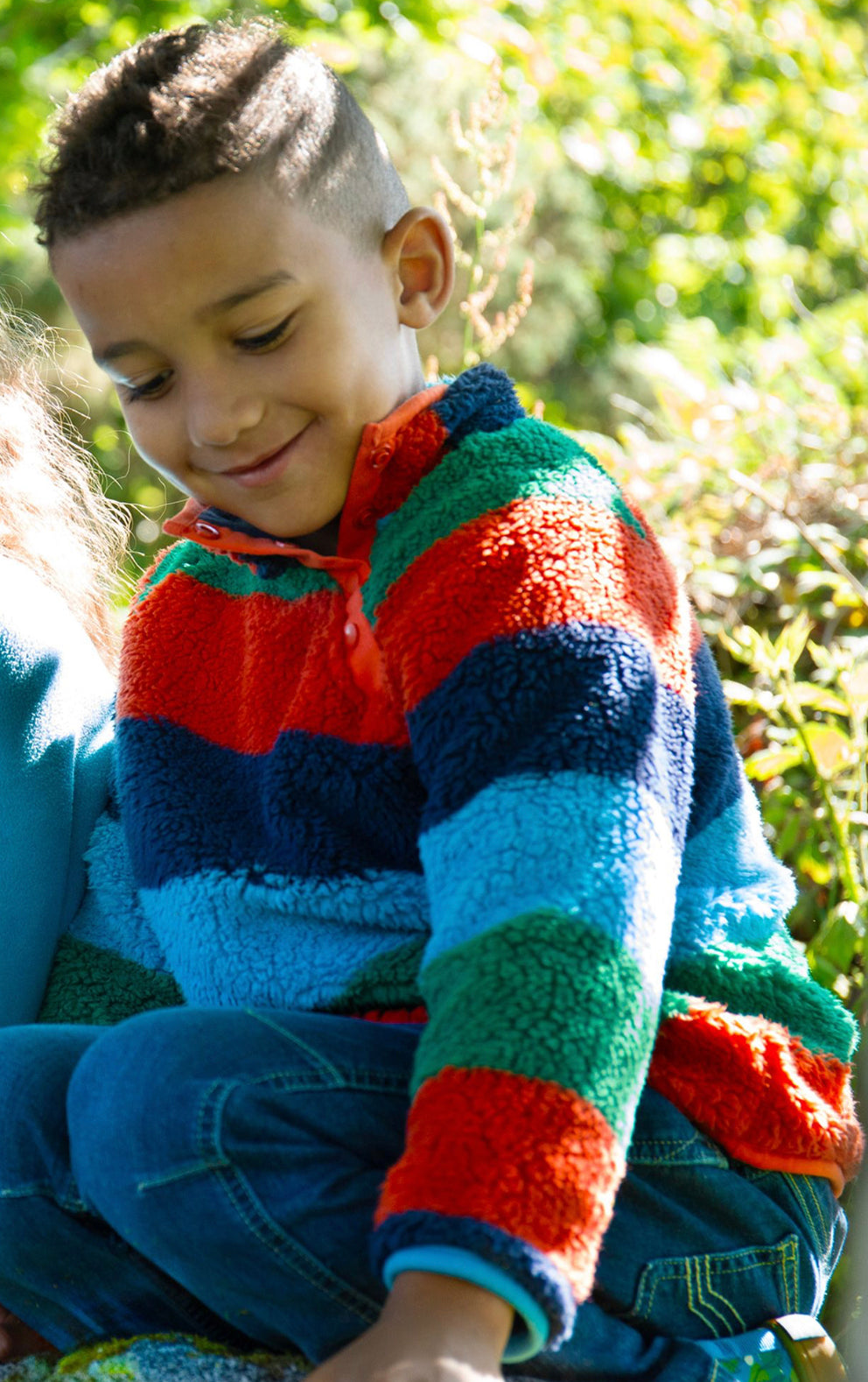 Frugi Coral Reversible Snuggle Fleece Paprika Stripe Clothing 2-3YRS / Paprika,3-4YRS / Paprika,4-5YRS / Paprika,5-6YRS / Paprika,6-7YRS / Paprika,7-8YRS / Paprika,8-9YRS / Paprika