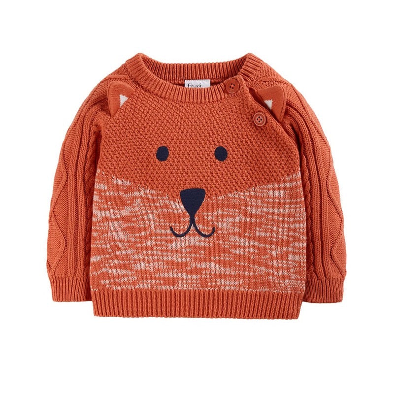 Frugi Caleb Infant Fox Sweater Clothing 6-9M / Paprika,9-12M / Paprika,12-18M / Paprika,18-24M / Paprika,2-3YRS / Paprika,3-4YRS / Paprika