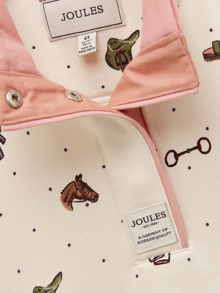 Joules Girls Burnham Sweatshirt Ay7587 Cream Horses Clothing 5YRS / Cream,6YRS / Cream,8YRS / Cream,10YRS / Cream