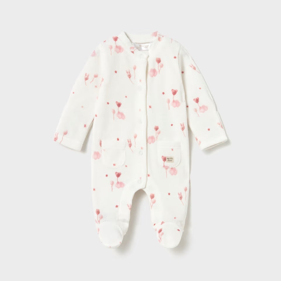 Mayoral Baby Sleepsuit 2761 Pale Pink Print Clothing NEWBORN / White,0-1M / White,1-2M / White,2-4M / White,4-6M / White,6-9M / White