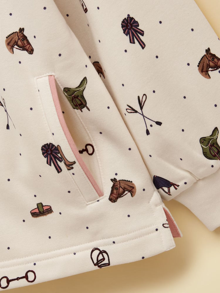 Joules Girls Burnham Sweatshirt Ay7587 Cream Horses Clothing 5YRS / Cream,6YRS / Cream,8YRS / Cream,10YRS / Cream