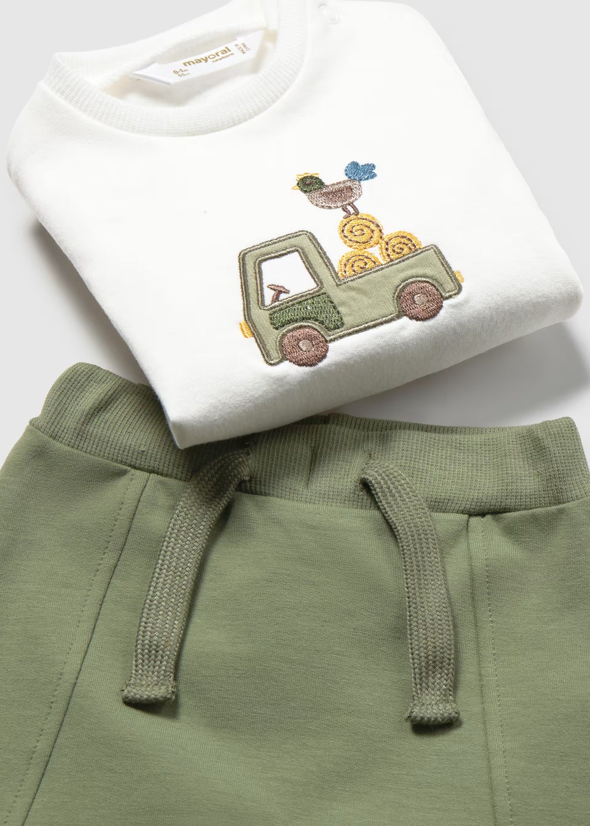Mayoral Baby Boys 3 Piece Set 2683 Tractor Clothing 4-6M / Green,6-9M / Green,12M / Green