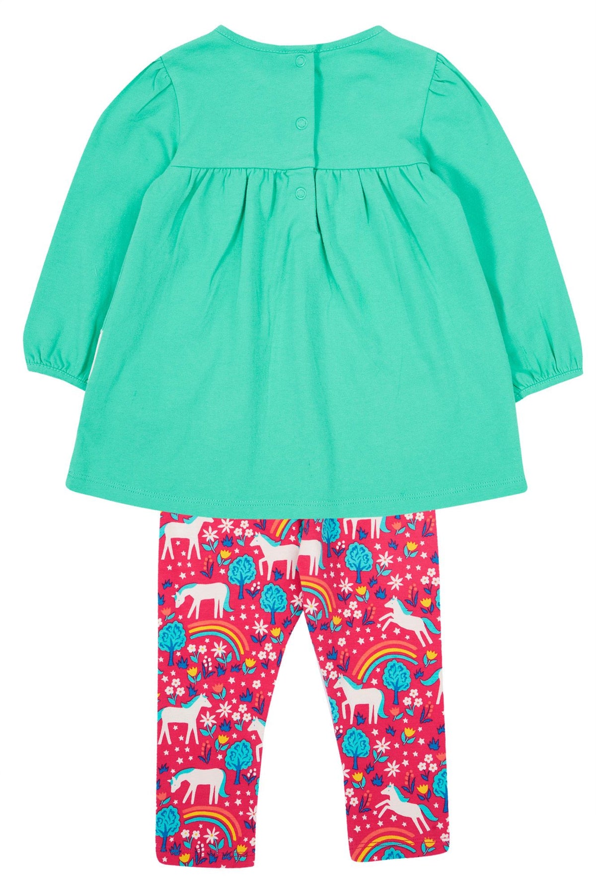 Frugi Tilly Outfit 500016A4pawh Wild Horses Clothing 2-3YRS / Aqua,3-4YRS / Aqua,4-5YRS / Aqua
