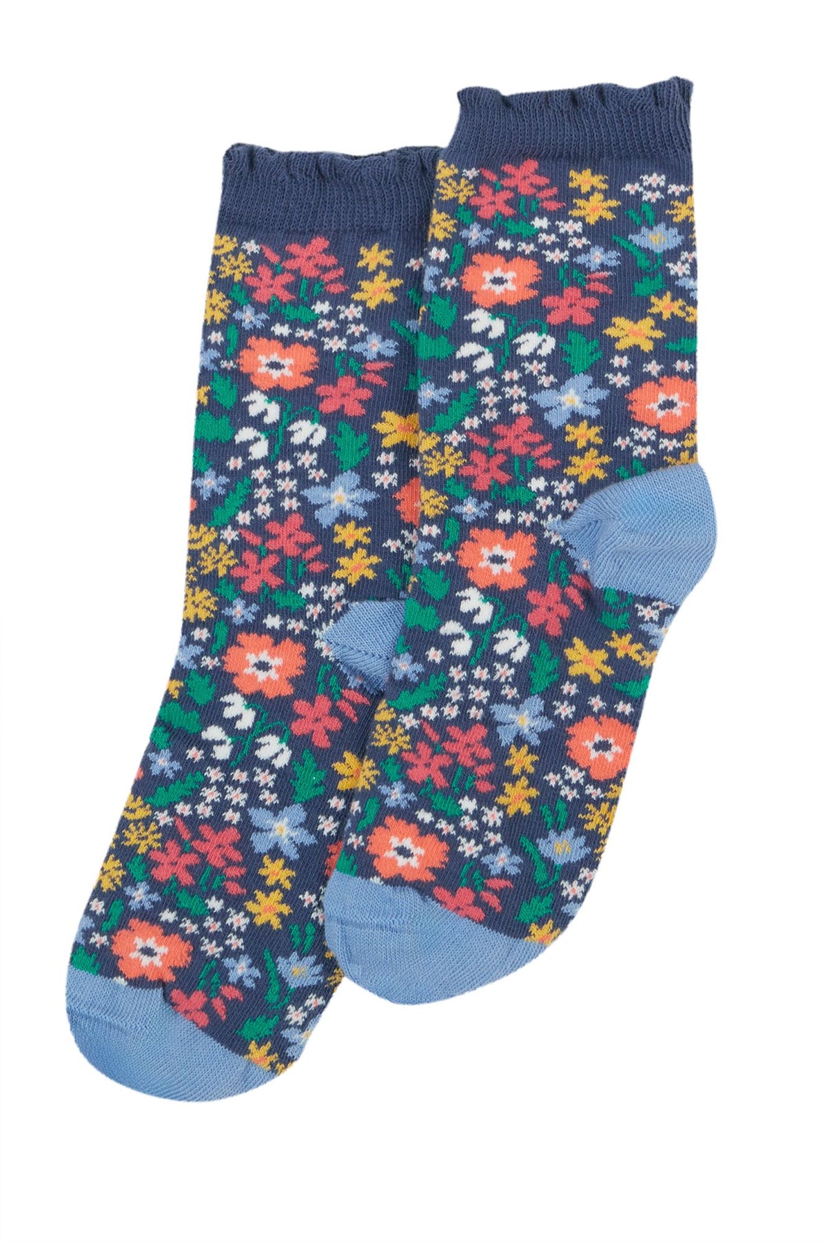 Frugi 2 Pack Frill Socks 500116A4gopk Outside Clothing UK6-8 / Multi,UK9-12 / Multi,UK13-2 / Multi