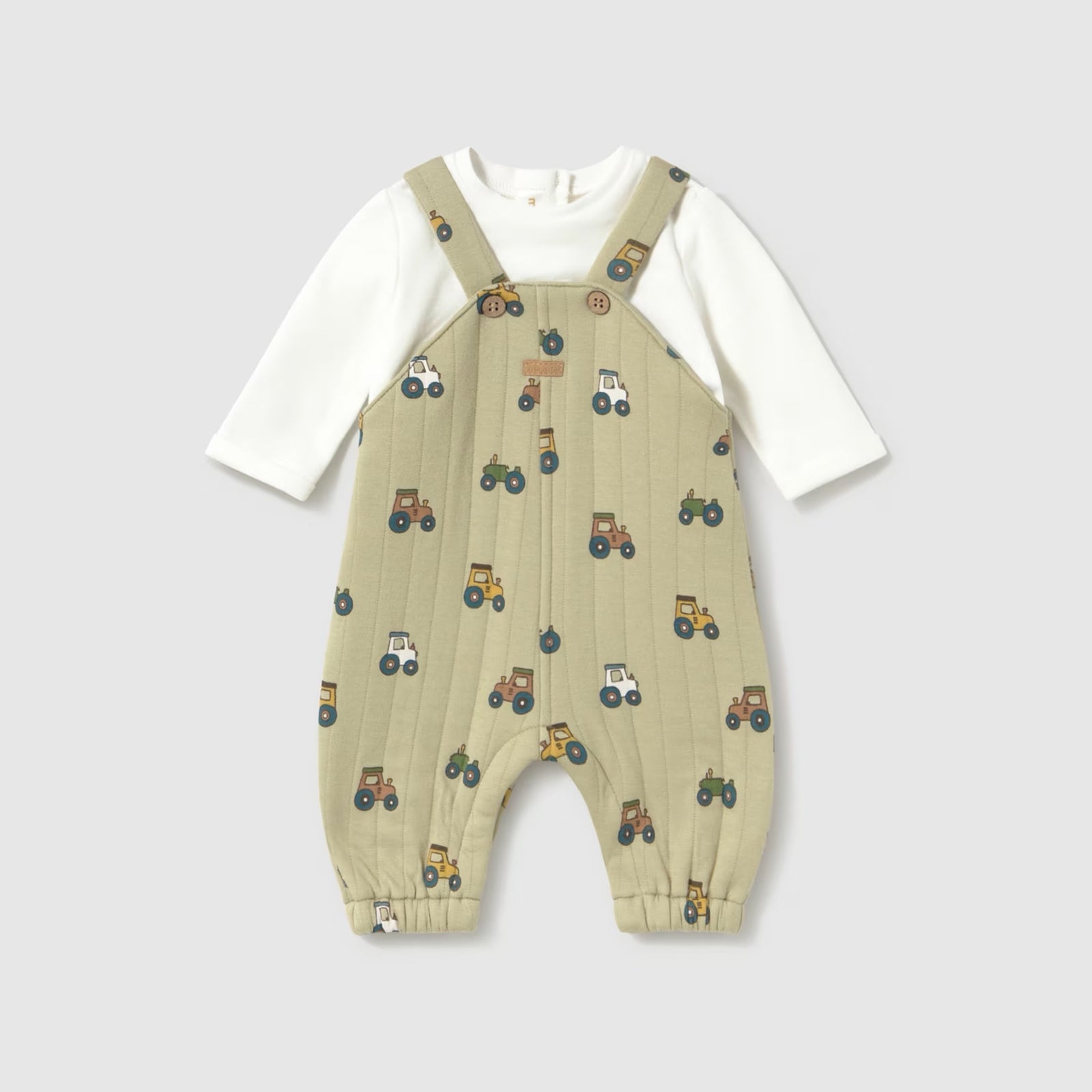 Mayoral Baby Boys Dungaree Romper 2679 Tractor Clothing 1-2M / Green,2-4M / Green,4-6M / Green,6-9M / Green