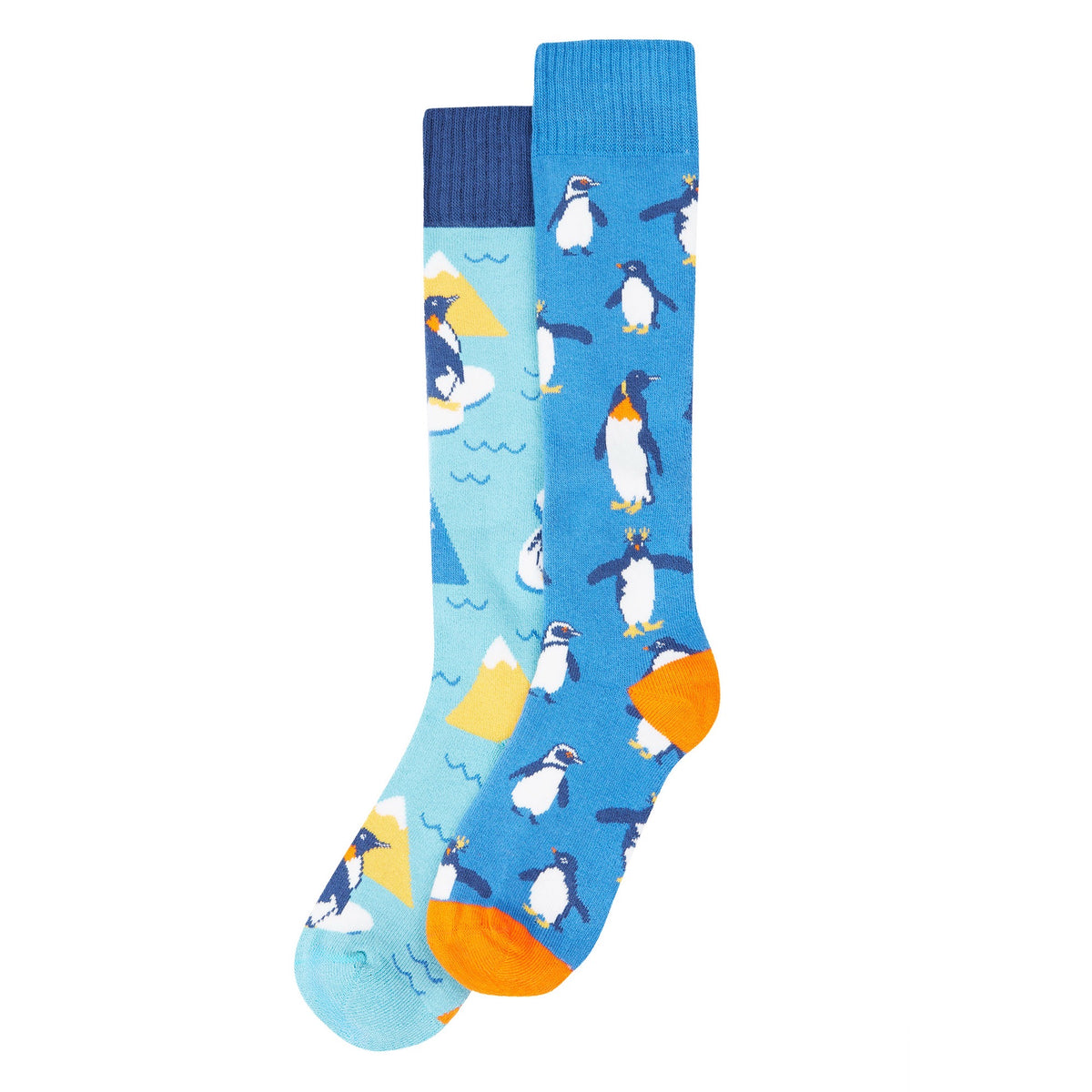 Frugi 2 Pack Boot Socks Penguins Clothing UK6-8 / Blue,UK9-12 / Blue,UK13-2 / Blue