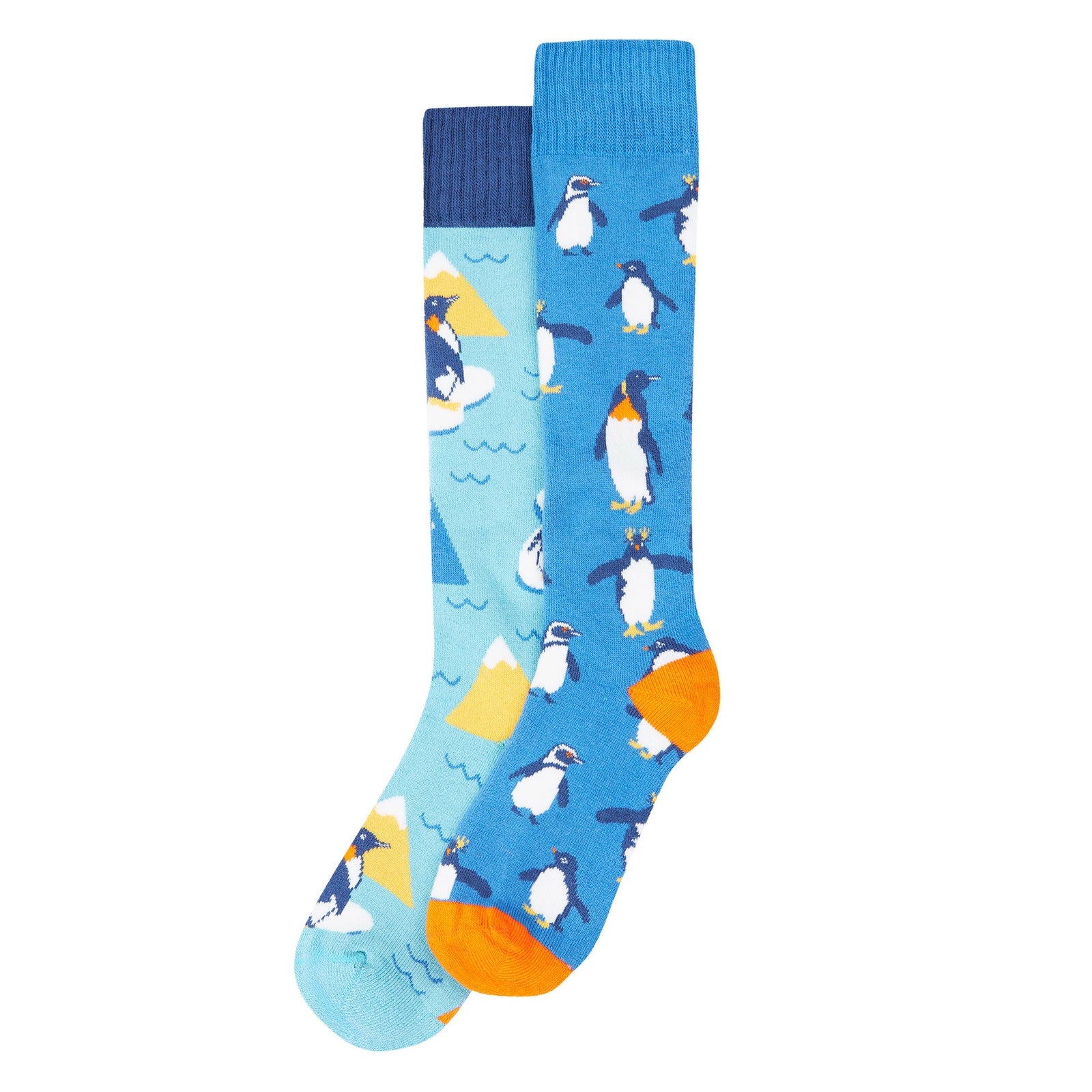 Frugi 2 Pack Boot Socks Penguins Clothing UK6-8 / Blue,UK9-12 / Blue,UK13-2 / Blue