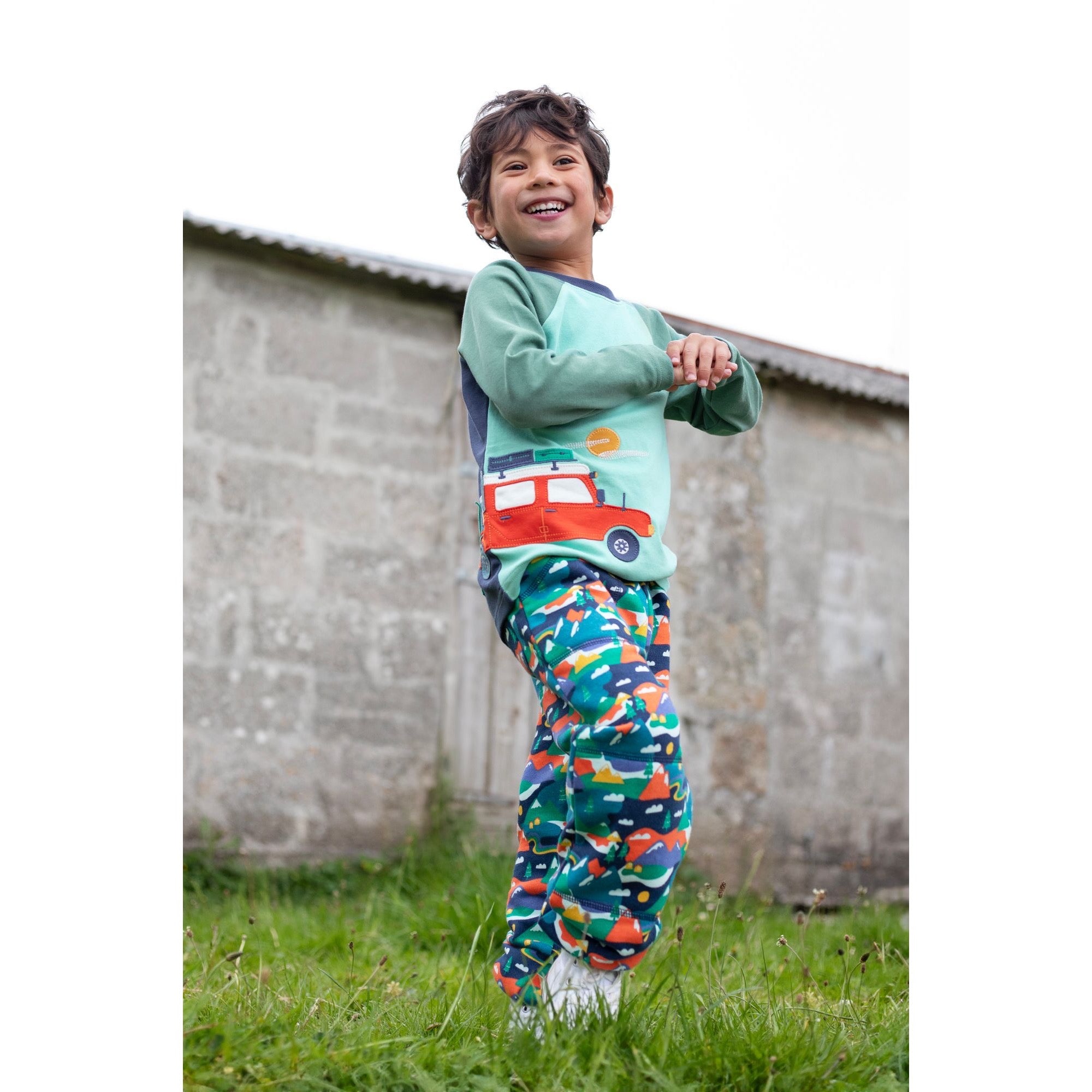 Frugi Albert Wrap Around Top 4X4 Camper Clothing 4-5YRS / Seagrass,5-6YRS / Seagrass,6-7YRS / Seagrass,7-8YRS / Seagrass,8-9YRS / Seagrass