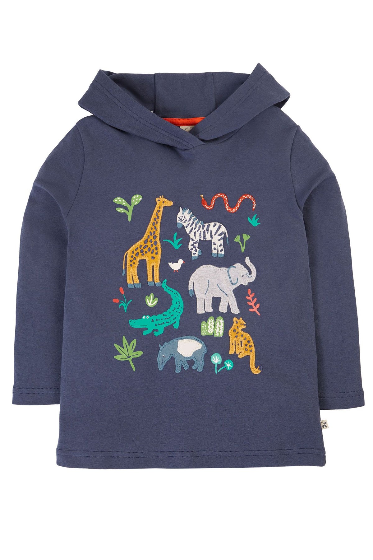 Frugi Campfire Hoodie 500154A4nbwa Wild Animals Clothing 2-3YRS / Indigo,3-4YRS / Indigo,4-5YRS / Indigo,5-6YRS / Indigo,6-7YRS / Indigo