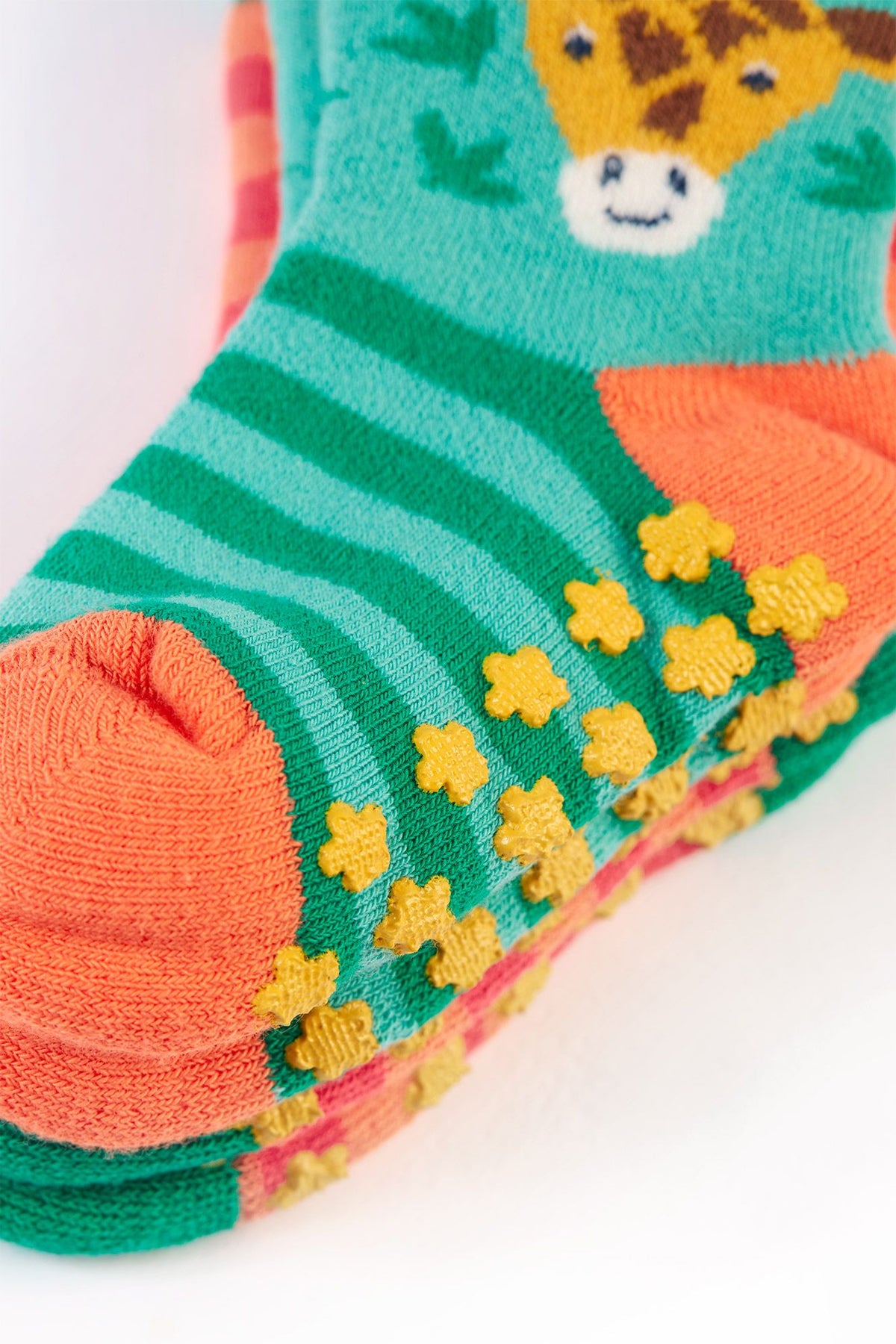 Frugi 2 Pack Grippy Socks 500114A4gfpk Giraffe Clothing 0-6M / Multi,6-12M / Multi,1-2YRS / Multi,2-4YRS / Multi
