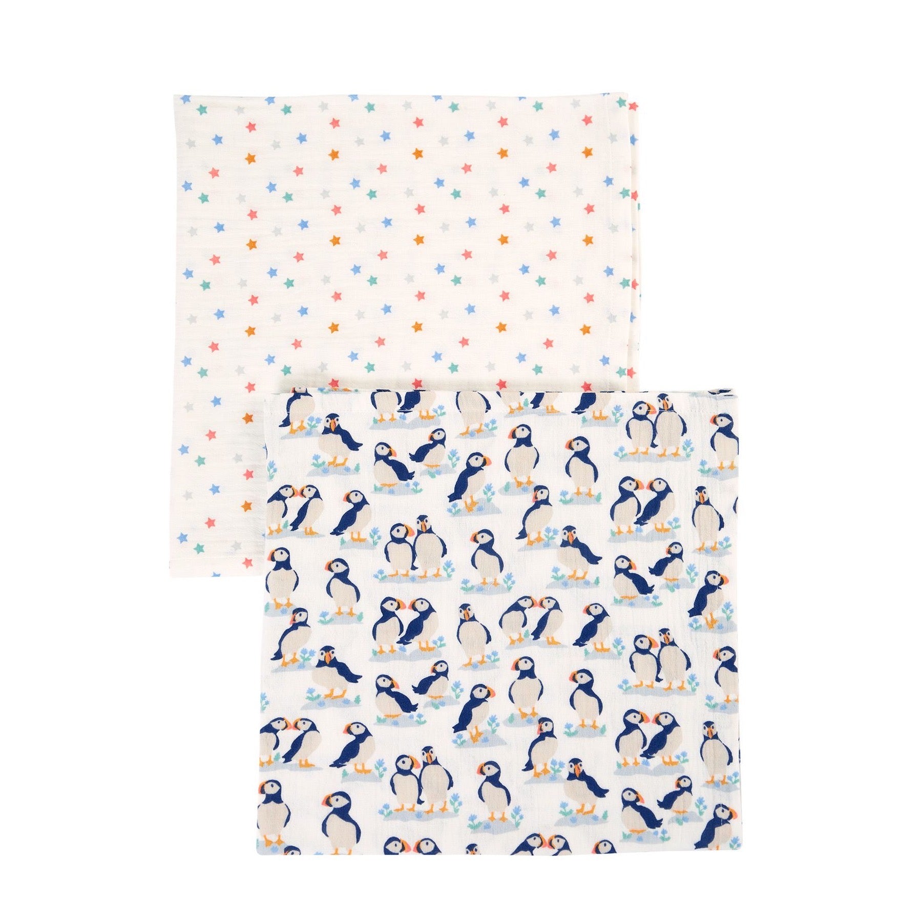 Frugi 2 Pack Muslins 500079A4pfpl Puffins Accessories ONE SIZE / Multi