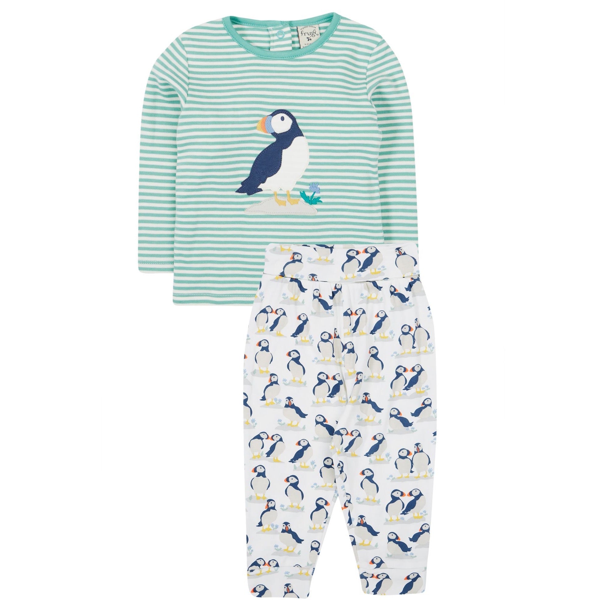 Frugi Frankie Baby Outfit 500118A4ppms Puffins Clothing 0-3M / Seagrass,3-6M / Seagrass,6-9M / Seagrass,9-12M / Seagrass