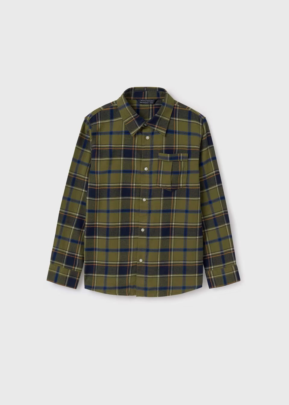Mayoral Older Boys Khaki Checked Shirt 7111 Clothing 10YRS / Khaki,12YRS / Khaki,14YRS / Khaki,16YRS / Khaki