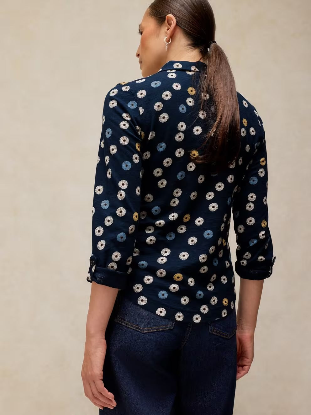 White Stuff Annie Shirt 447101 Navy Print
