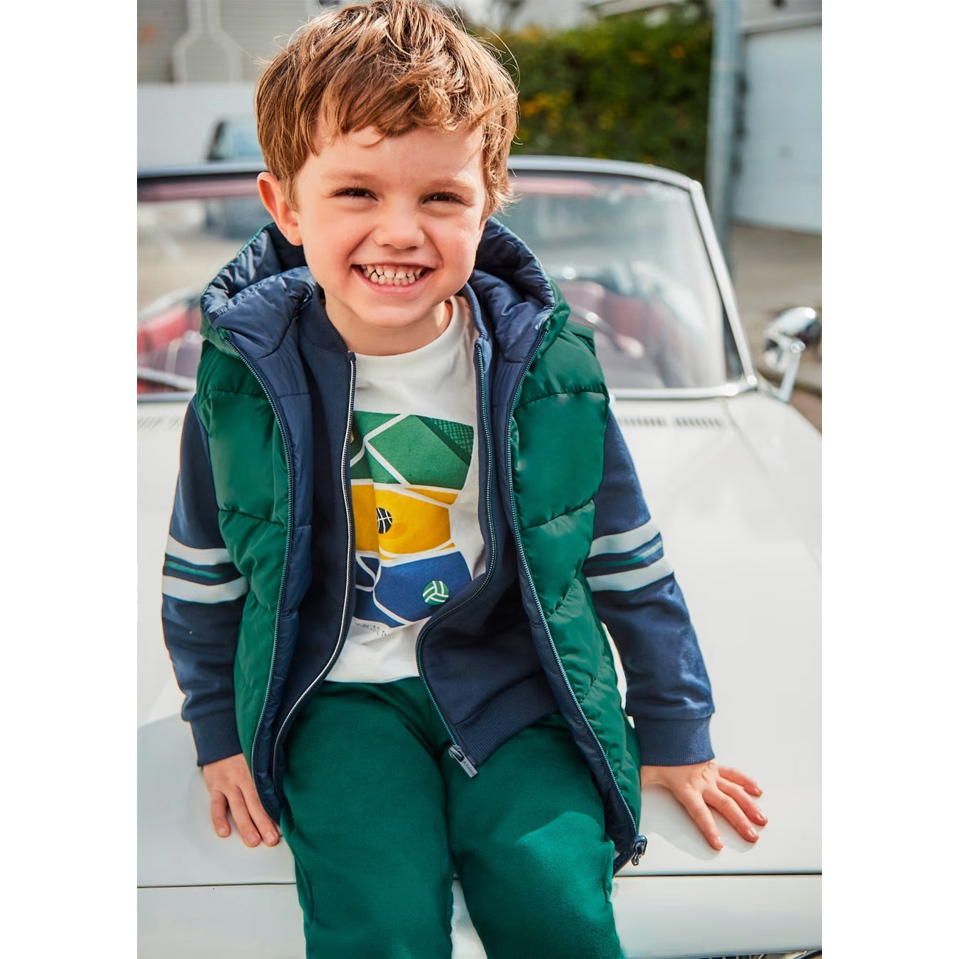 Mayoral Boys Reversible Gilet 4347 Navy Green Clothing 4YRS / Navy,5YRS / Navy,6YRS / Navy,8YRS / Navy,9YRS / Navy