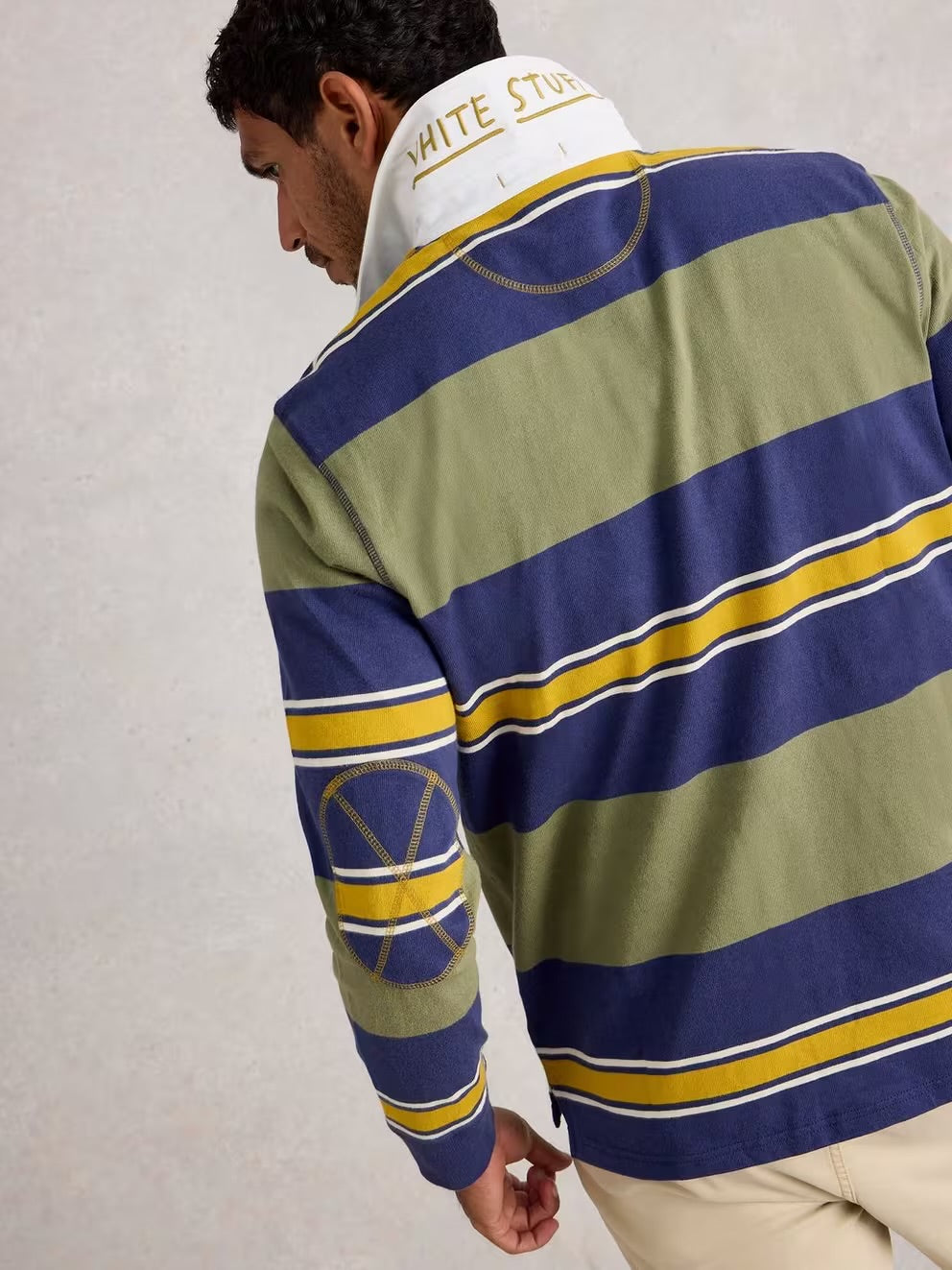 White Stuff Mens Rugby Shirt 444963 Green Multi Clothing M / Green,L / Green,XL / Green,XXL / Green