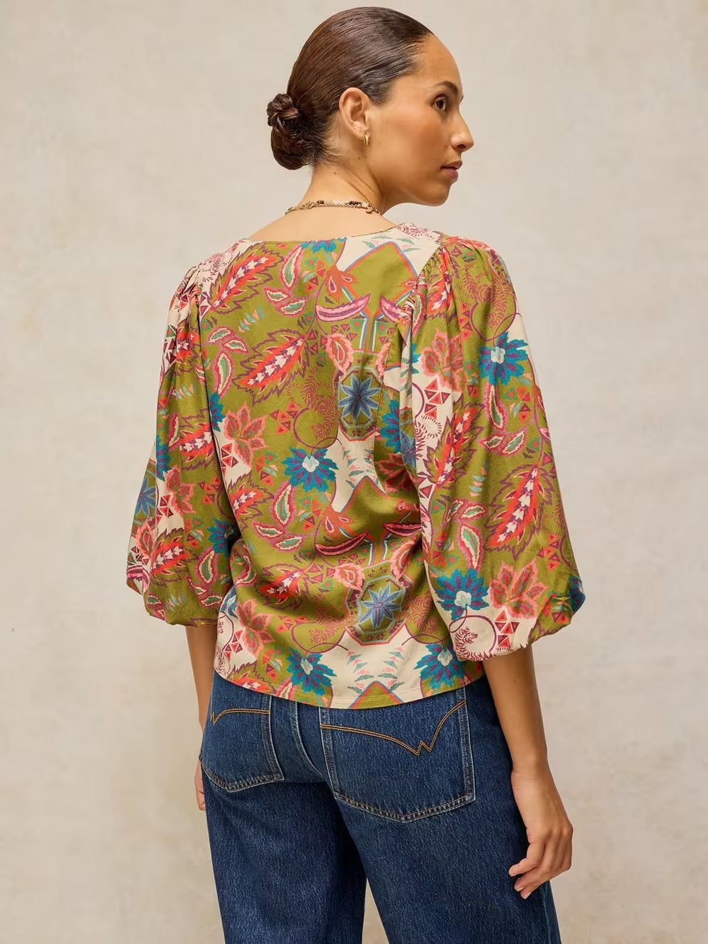 White Stuff Womens Matilda Top 447010 Chartreuse Print