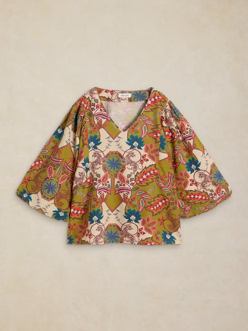 White Stuff Womens Matilda Top 447010 Chartreuse Print