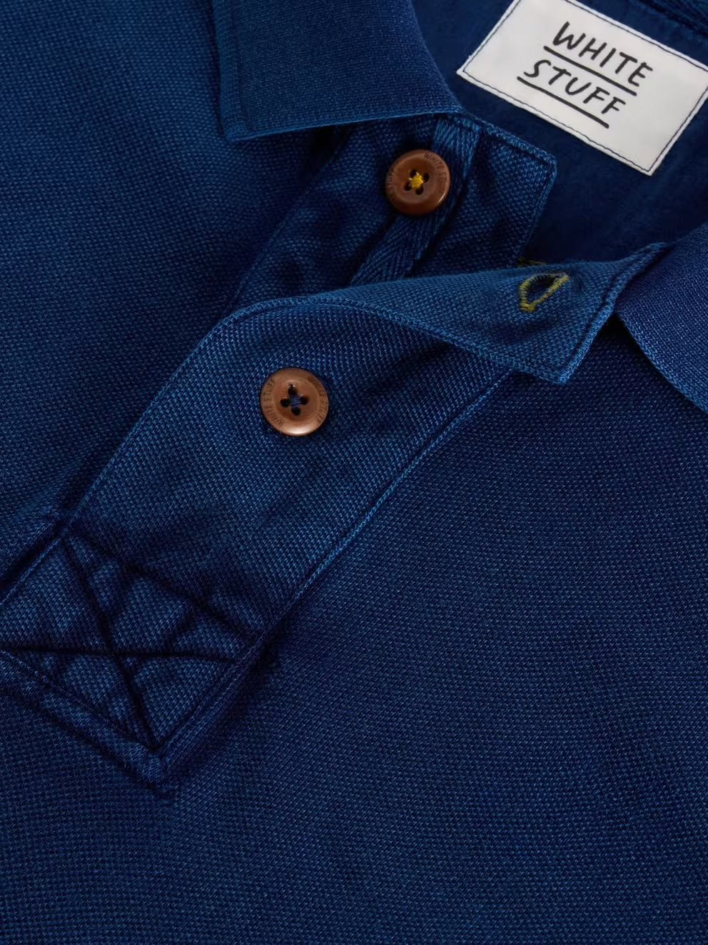 White Stuff Mens Long Sleeve Utility Polo Shirt 444412 Deep Blue Clothing M / Blue,L / Blue,XL / Blue,XXL / Blue