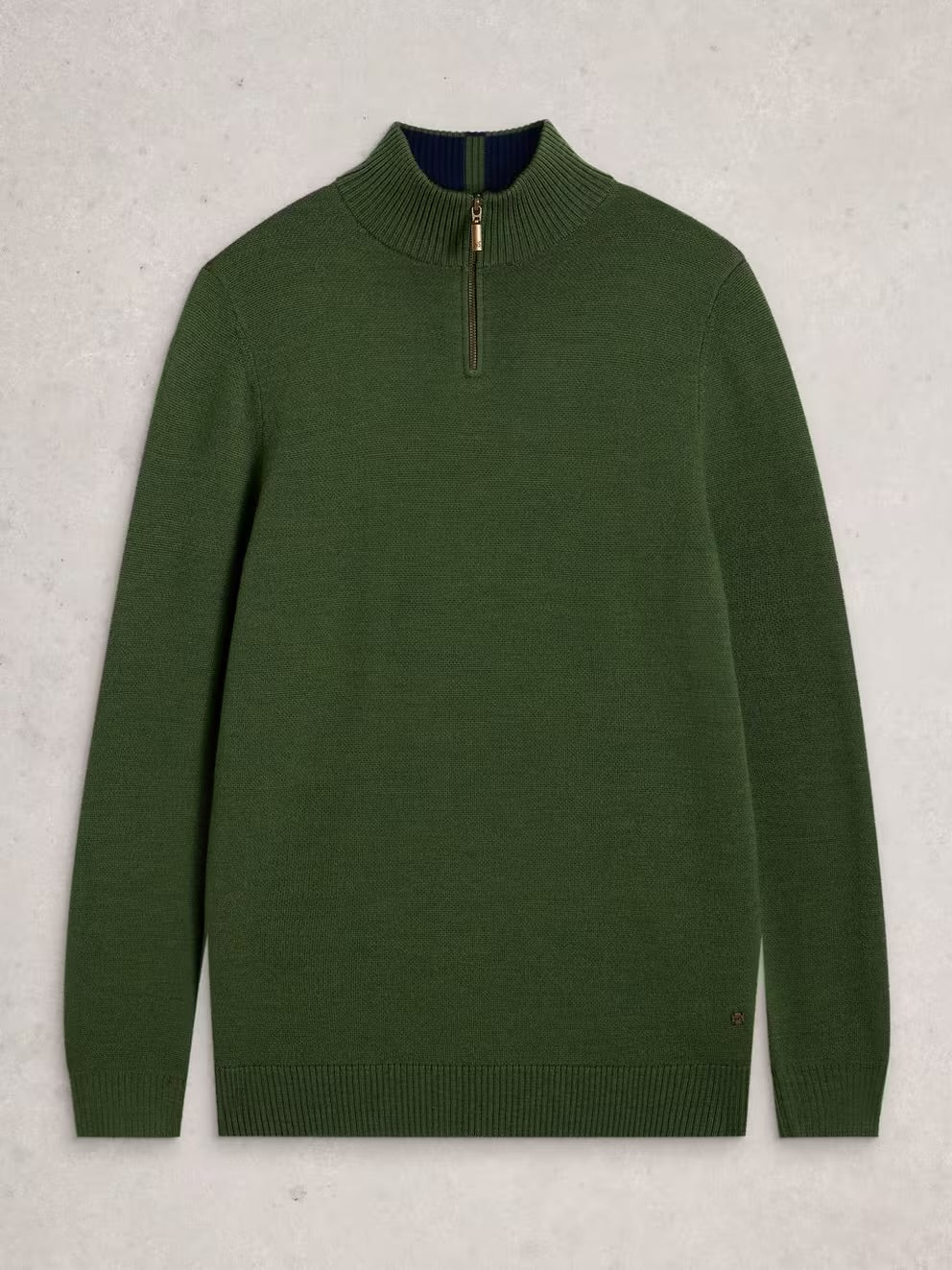 White Stuff Mens Newport Quarter Zip 445516 Khaki Clothing S / Khaki,M / Khaki,L / Khaki,XL / Khaki,XXL / Khaki