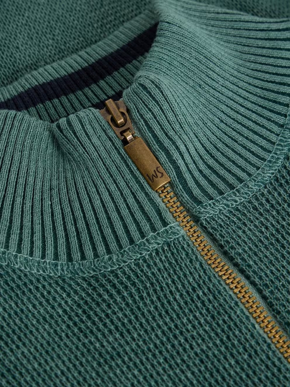 White Stuff Mens Attadale Quarter Zip 444301 Dark Green Clothing M / Green,L / Green,XL / Green,XXL / Green