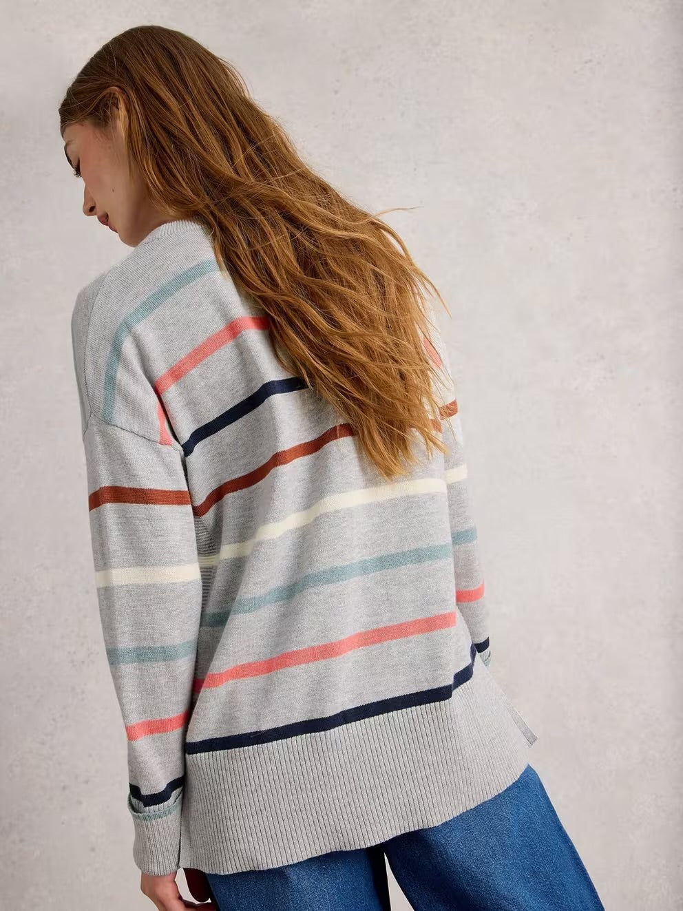 White Stuff Womens Olive Stripe Jumper 444048 Grey Multi Clothing UK8 / Grey,UK10 / Grey,UK12 / Grey,UK14 / Grey,UK16 / Grey,UK18 / Grey