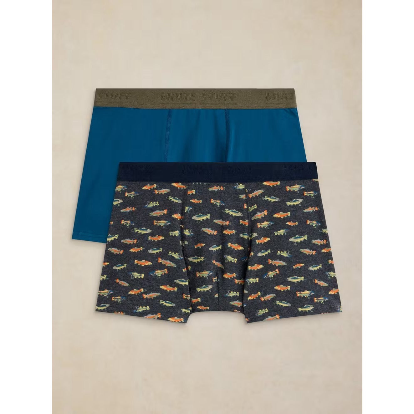 White Stuff Mens Hove 2 Pack Boxers 446759 Blue Black Clothing S / Black,M / Black,L / Black,XL / Black