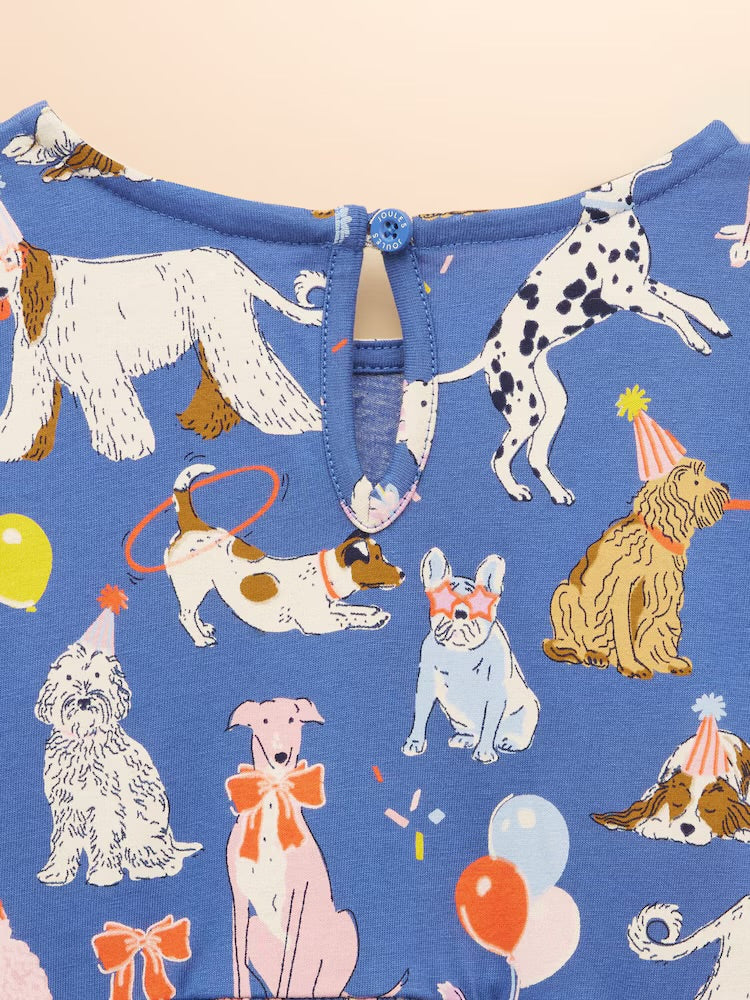 Joules Girls Hampton Dress An2937 Blue Dogs Clothing 2YRS / Blue,3YRS / Blue,4YRS / Blue,5YRS / Blue,6YRS / Blue,8YRS / Blue