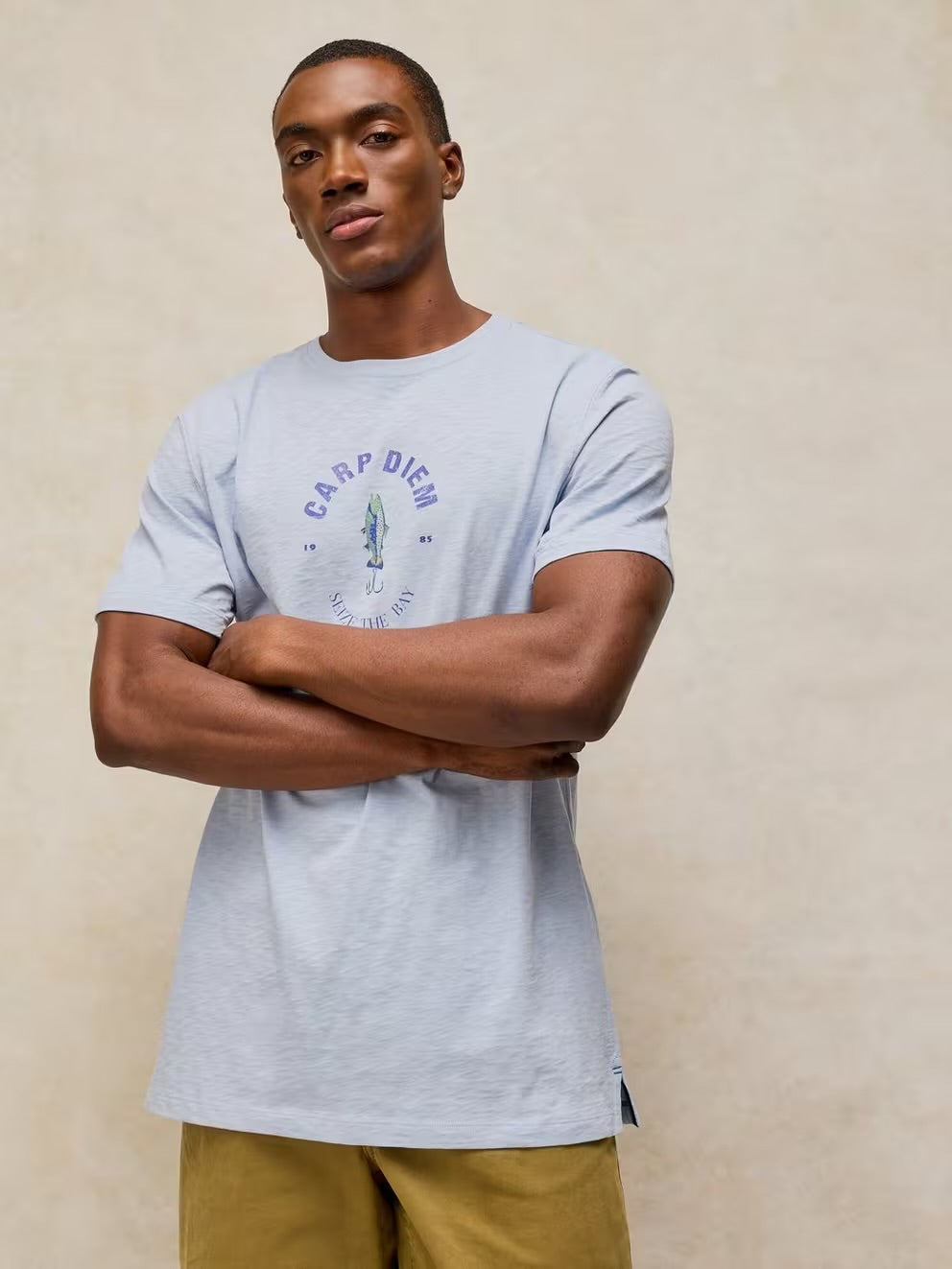 White Stuff Mens Abersoch T-Shirt 446694 Carp Diem Blue Clothing S / Blue,M / Blue,L / Blue,XL / Blue,XXL / Blue