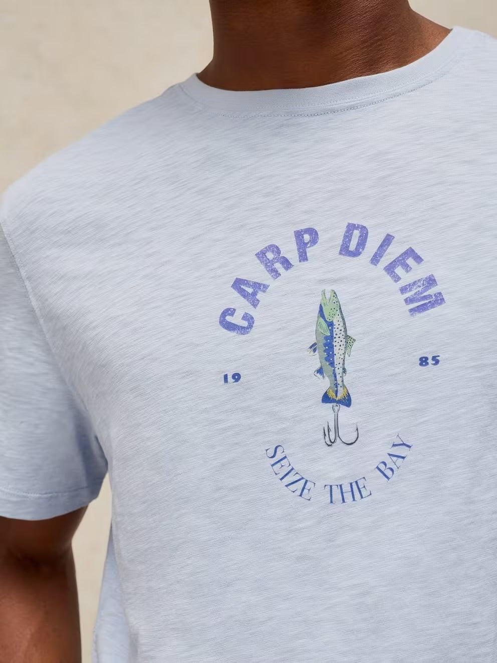 White Stuff Mens Abersoch T-Shirt 446694 Carp Diem Blue Clothing S / Blue,M / Blue,L / Blue,XL / Blue,XXL / Blue