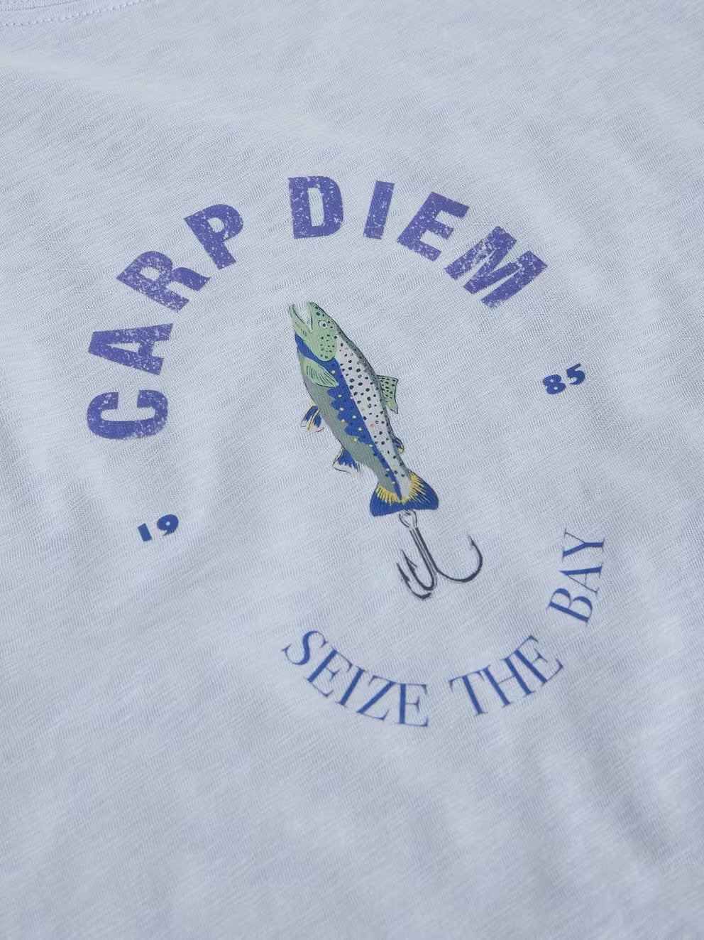 White Stuff Mens Abersoch T-Shirt 446694 Carp Diem Blue Clothing S / Blue,M / Blue,L / Blue,XL / Blue,XXL / Blue